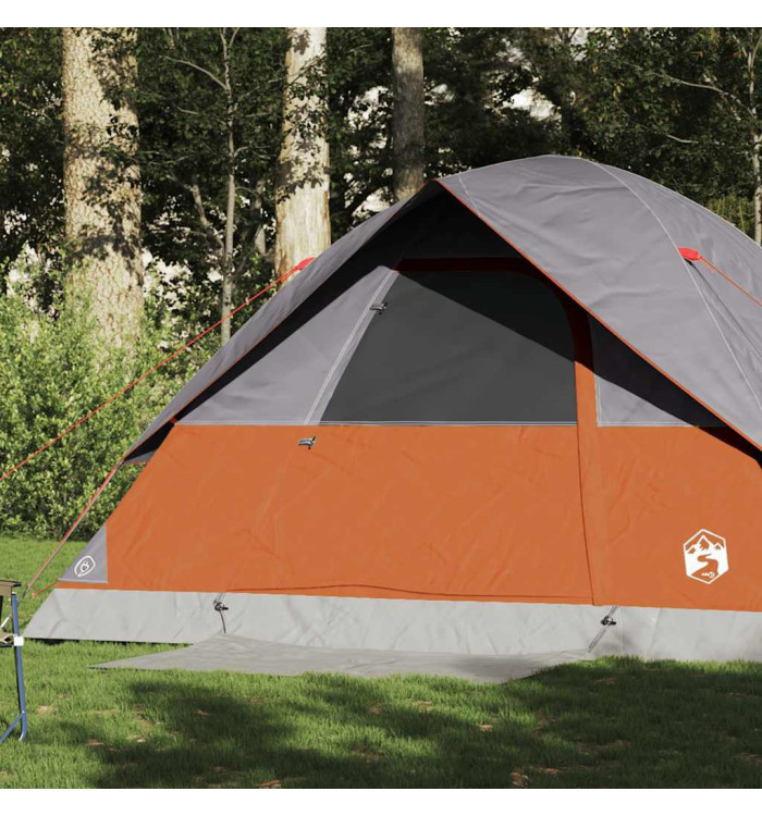 Tente familiale à dôme 6 personnes orange imperméable | Mobilier & Déco