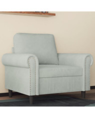 Fauteuil Gris clair 60 cm Velours | Mobilier & Déco