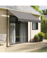Auvent rétractable anthracite 250x150 m tissu et acier | Mobilier & Déco