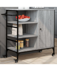 Chariot de cuisine sonoma gris 87,5x38,5x84,5cm bois ingénierie | Mobilier & Déco