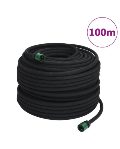 Tuyau d'arrosage de jardin noir 0,6" 100 m caoutchouc | Mobilier & Déco