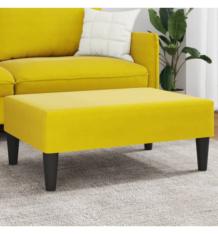 Repose-pied jaune 77x55x31 cm velours | Mobilier & Déco