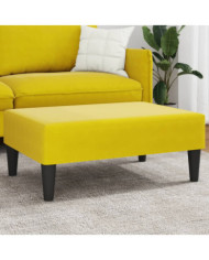 Repose-pied jaune 77x55x31 cm velours | Mobilier & Déco
