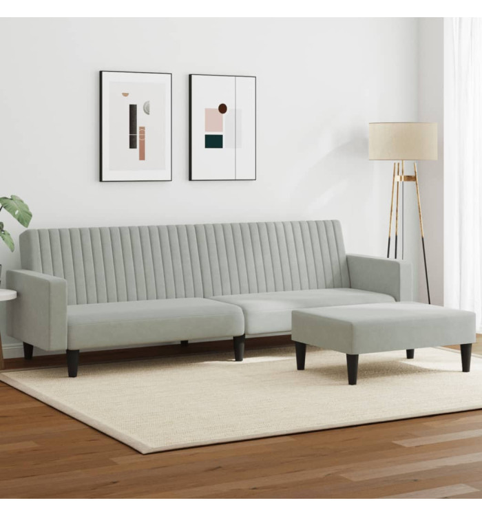 Ensemble de canapés 2 pcs gris clair velours | Mobilier & Déco