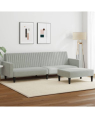 Ensemble de canapés 2 pcs gris clair velours | Mobilier & Déco
