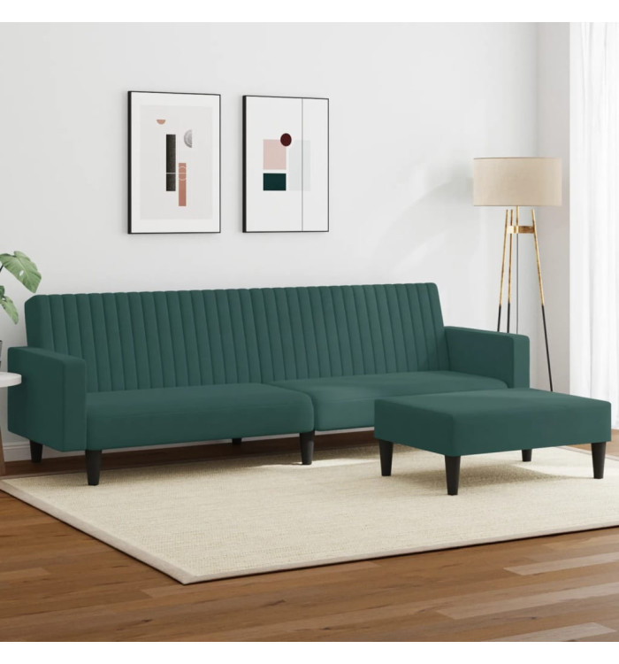 Ensemble de canapés 2 pcs vert foncé velours | Mobilier & Déco