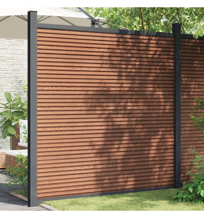 Panneau de clôture marron 180x186 cm WPC | Mobilier & Déco