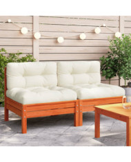 Canapé de jardin sans accoudoirs coussins 2 pcs bois massif pin | Mobilier & Déco