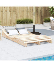 Chaise longue 205x110x31,5 cm bois massif de pin | Mobilier & Déco