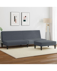 Ensemble de canapés 2 pcs gris foncé velours | Mobilier & Déco