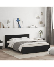Cadre de lit avec LED sans matelas noir 160x200 cm | Mobilier & Déco