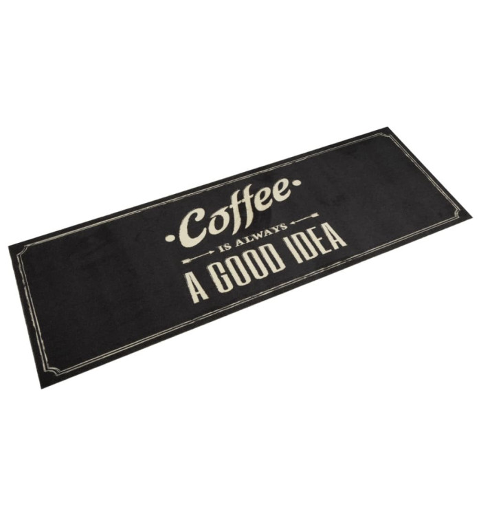Tapis de cuisine lavable texte Coffee 60x180 cm velours | Mobilier & Déco