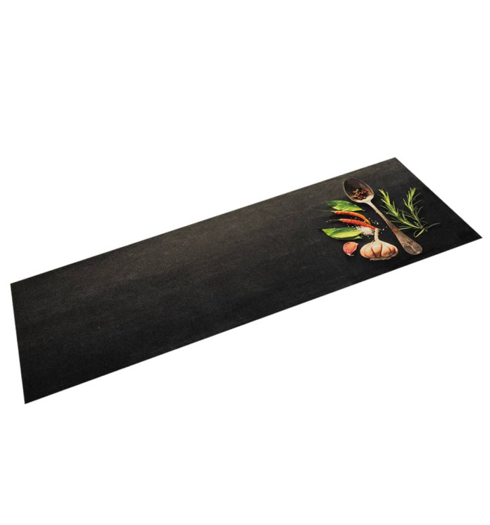 Tapis de cuisine lavable impression d'épices 45x150 cm velours | Mobilier & Déco