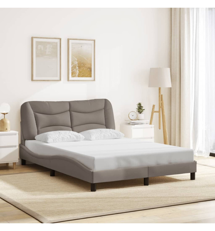 Cadre de lit sans matelas taupe 140x190 cm tissu | Mobilier & Déco