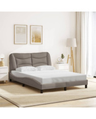 Cadre de lit sans matelas taupe 140x190 cm tissu | Mobilier & Déco