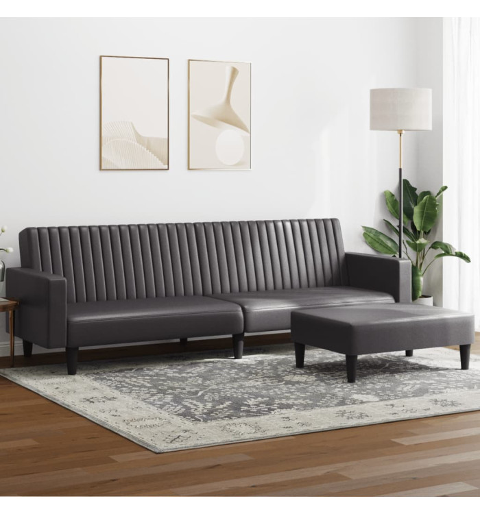 Ensemble de canapés 2 pcs gris similicuir | Mobilier & Déco