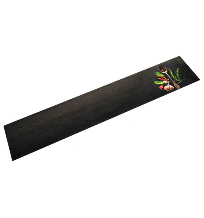 Tapis de cuisine lavable impression d'épices 60x300 cm velours | Mobilier & Déco