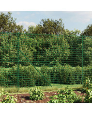 Clôture en treillis métallique vert 1,6x10 m acier galvanisé | Mobilier & Déco