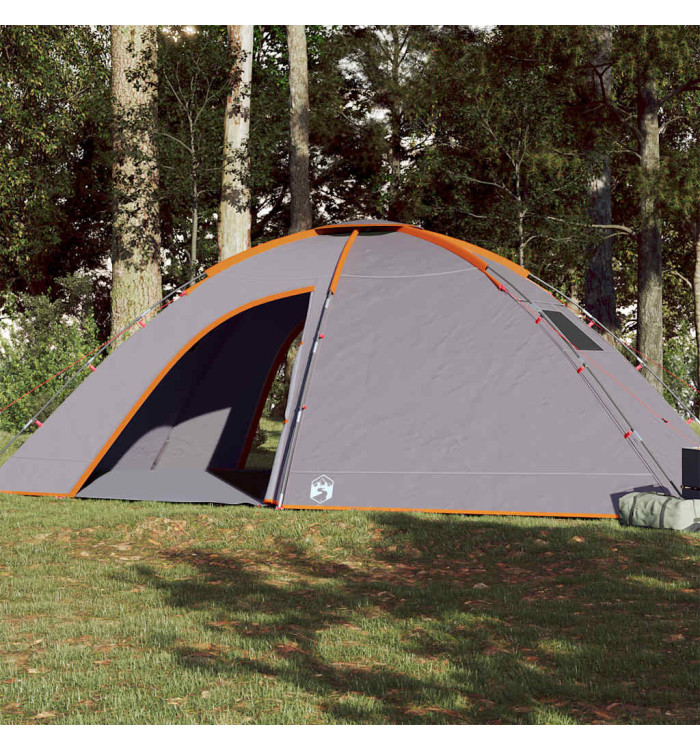 Tente de camping 8 personnes orange imperméable | Mobilier & Déco