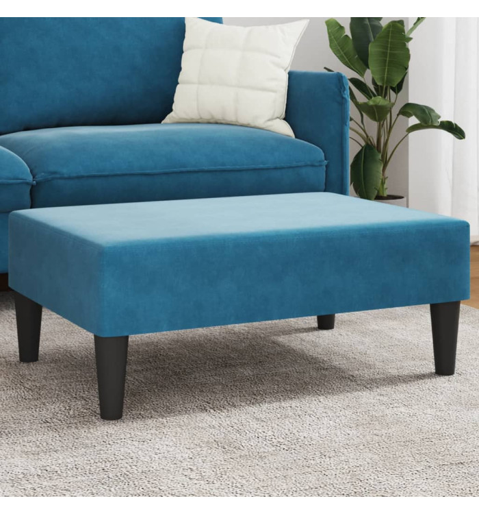 Repose-pied bleu 77x55x31 cm velours | Mobilier & Déco