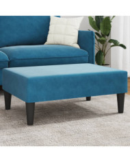 Repose-pied bleu 77x55x31 cm velours | Mobilier & Déco