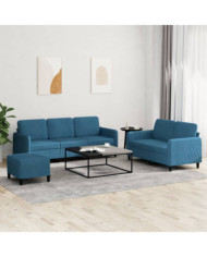 Ensemble de canapés 3 pcs bleu velours | Mobilier & Déco