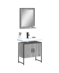 Ensemble d'armoires de salle de bain 2 pcs sonoma gris | Mobilier & Déco