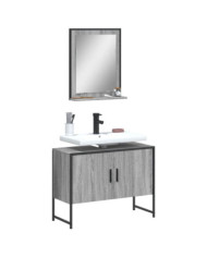 Ensemble d'armoires de salle de bain 2 pcs sonoma gris | Mobilier & Déco
