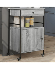 Chariot de cuisine sonoma gris 56x43x89,5 cm bois d'ingénierie | Mobilier & Déco