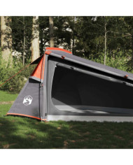 Tente de camping tunnel 2 personnes gris et orange imperméable | Mobilier & Déco