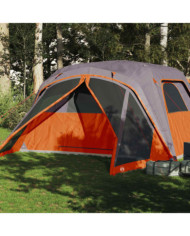 Tente familiale et porche 6 personnes gris orange imperméable | Mobilier & Déco