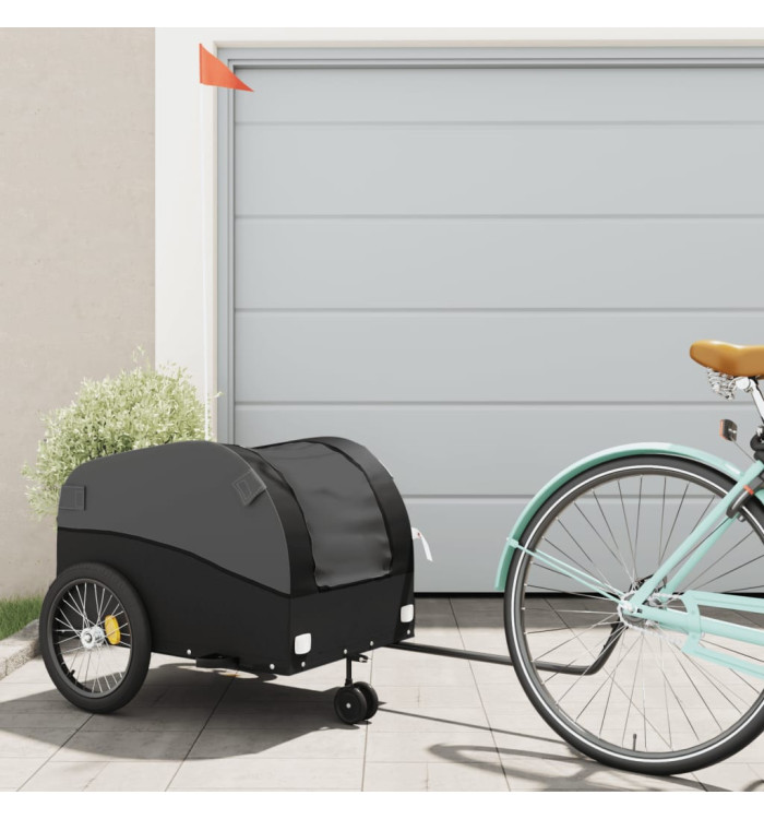 Remorque de vélo noir 45 kg fer | Mobilier & Déco