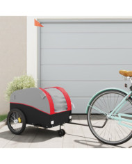 Remorque de vélo noir et rouge 45 kg fer | Mobilier & Déco
