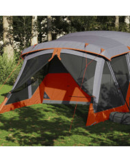 Tente de camping avec porche 4 personnes orange imperméable | Mobilier & Déco