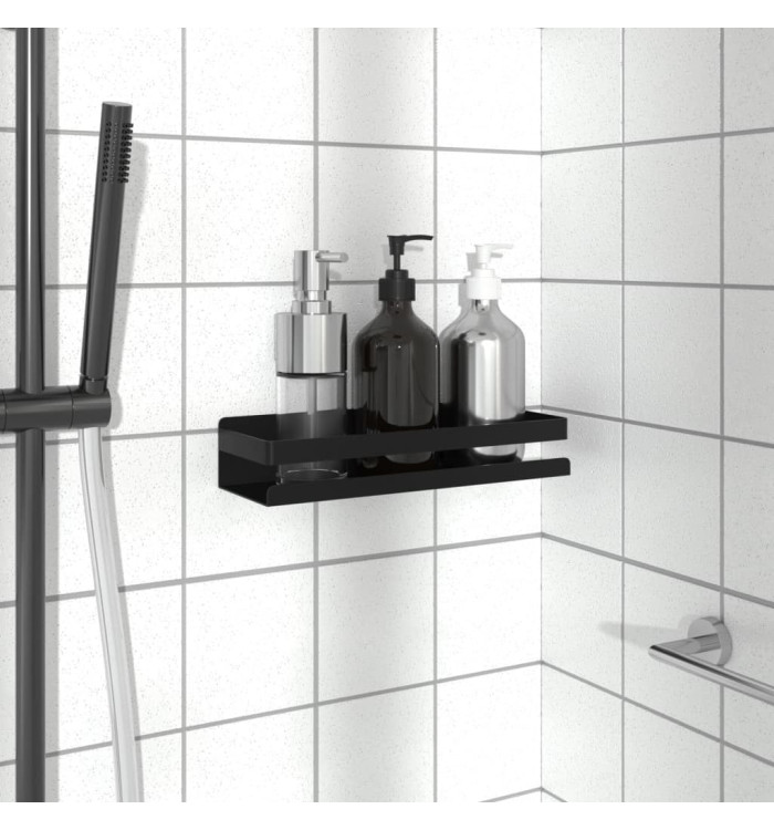 Étagère de douche noir mat acier inoxydable 304 brossé | Mobilier & Déco