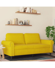 Canapé à 2 places Jaune 140 cm Velours | Mobilier & Déco
