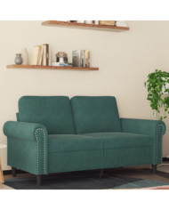 Canapé à 2 places Vert foncé 120 cm Velours | Mobilier & Déco