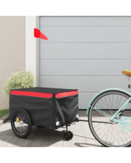Remorque de vélo noir et rouge 30 kg fer | Mobilier & Déco