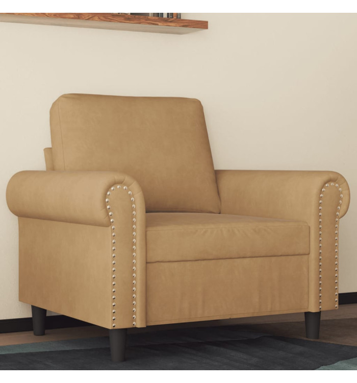 Fauteuil Marron 60 cm Velours | Mobilier & Déco