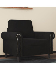 Fauteuil Noir 60 cm Velours | Mobilier & Déco