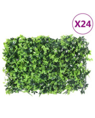   Clôture à feuilles artificielles 24 pcs vert 40x60 cm | Mobilier & Déco