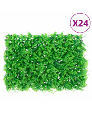   Clôture feuilles de fougère artificielles 24 pcs vert 40x60 cm | Mobilier & Déco