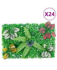   Clôture à plantes artificielles 24 pcs vert 40x60 cm | Mobilier & Déco