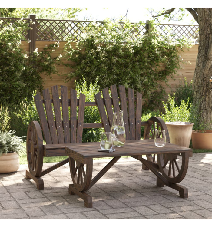Salon de jardin 2 pcs bois de sapin massif | Mobilier & Déco