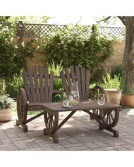 Salon de jardin 2 pcs bois de sapin massif | Mobilier & Déco