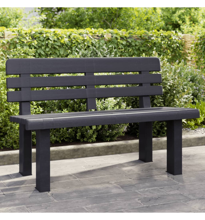 Banc de jardin anthracite 110x52x71 cm polypropylène | Mobilier & Déco