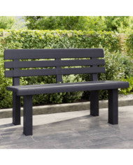 Banc de jardin anthracite 110x52x71 cm polypropylène | Mobilier & Déco
