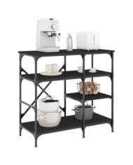 Support de boulanger noir 90x40x84 cm bois ingénierie et métal | Mobilier & Déco