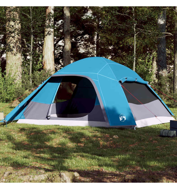 Tente familiale à dôme 6 personnes bleu imperméable | Mobilier & Déco
