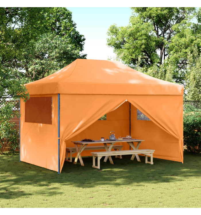Tente de réception pliable escamotable avec 4 parois latérales | Mobilier & Déco